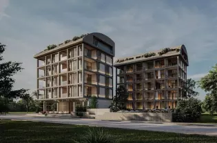 Новый жилой комплекс на стадии строительства в районе Каргыджак