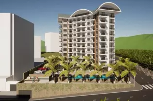 Новый бюджетный комплекс в Махмутларе с видом на море