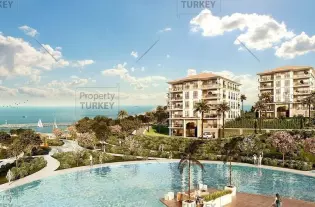 Современная квартира в Стамбуле с видом на море