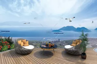 Апартаменты с террасой с видом на Мраморное море