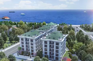 Семейные апартаменты с видом на море в Бююкчекмедже