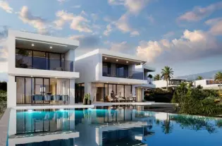 Удивительный комплекс вилл прямо у моря и всего в нескольких километрах от центра города Кирения (003201)