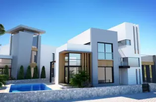 Готовые виллы с 3 и 4 спальнями в жилом комплексе в городе Каршияка (003302)