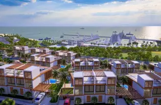 Новый комплекс вилл класса люкс, на первой линии моря на полуострове Карпаз (002494)